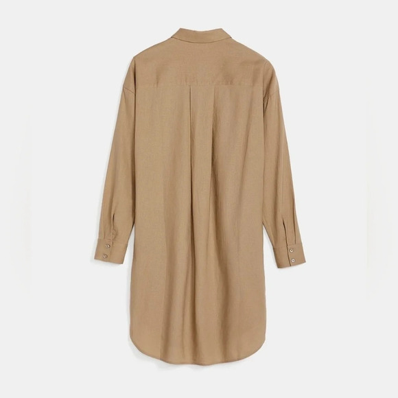 RW&Co. Linen Blend Long-Sleeve Button-Down  Shirt Dress - Picture 3 of 13